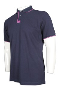 P1138 Manufactured contrast chest Polo shirt hem split design Polo shirt store